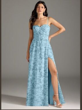 Azazie Light Blue Fern Bridesmaids Dress